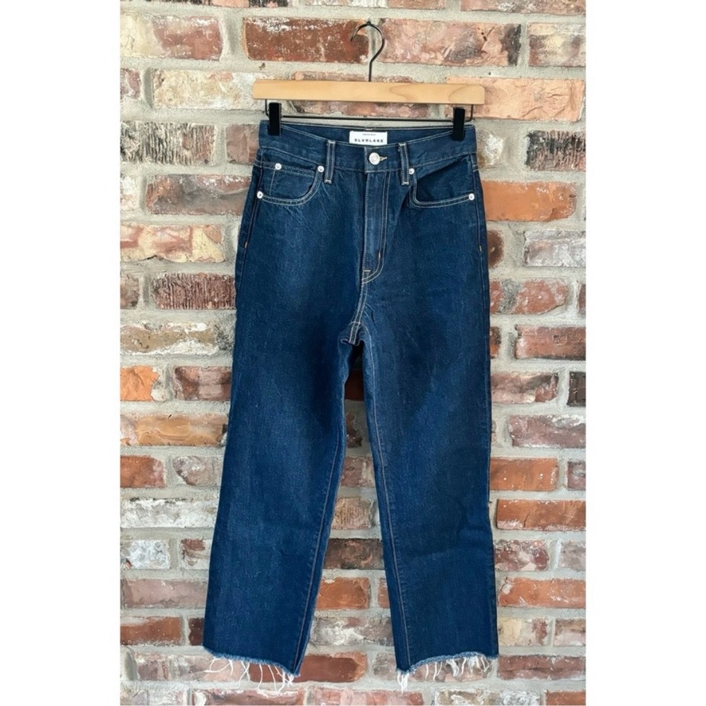 SLVRLAKE London Straight High Rise Jeans in Midnight Mile, 25